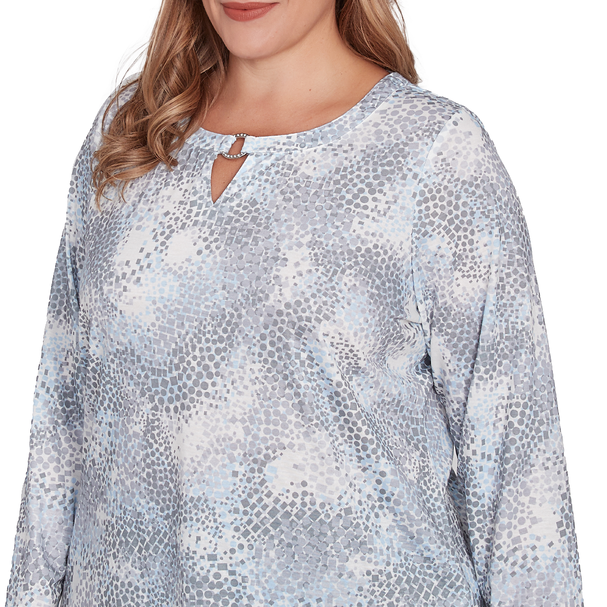 Plus Size Hearts Of Palm Blue My Mind Long Sleeve Ring Neck Tee