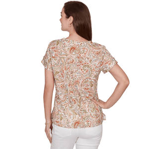 Womens Hearts of Palm Tropical Twist Paisley Blouse alternate view