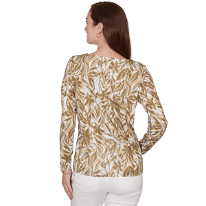 Womens Hearts of Palm Tropical Twist 3/4 Sleeve Blouse alternate view