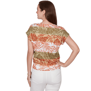 Womens Hearts of Palm Tropical Twist Tropical Tie Hem Blouse alternate view