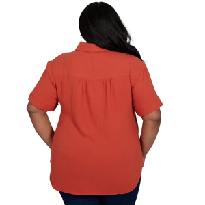Plus Size Hearts of Palm Tropical Twist Short Sleeve Solid Polo alternate view