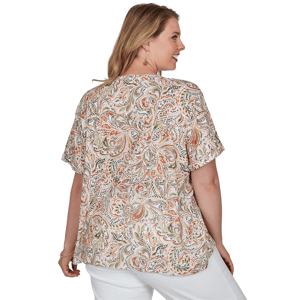 Plus Size Hearts of Palm Tropical Twist Paisley Blouse alternate view