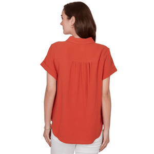 Petite Hearts of Palm Tropical Twist Short Sleeve Solid Polo alternate view