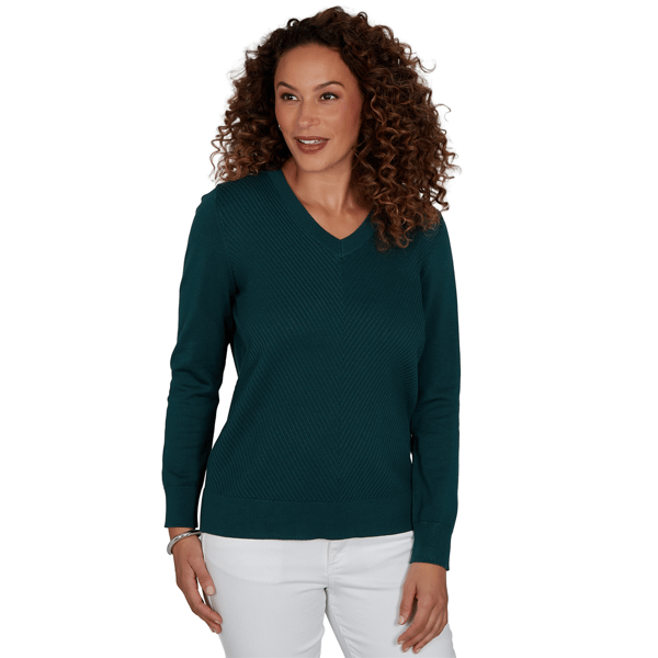 Womens Emaline Special Items Long Sleeve Solid V-Neck Sweater