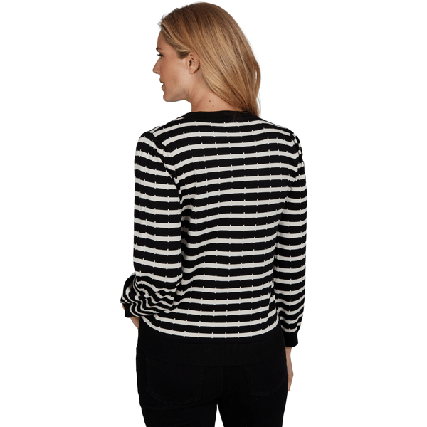 Petite Emaline Special Items Long Sleeve Crew Neck Stripe Sweater alternate view