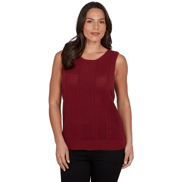 Womens Emaline Country Code Solid Pointelle Sweater Vest