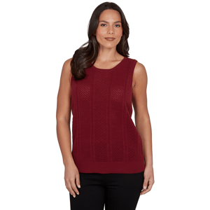 Womens Emaline Country Code Solid Pointelle Sweater Vest