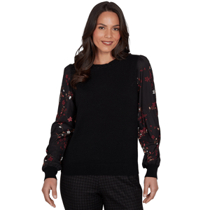 Womens Emaline Country Code Long Floral Sleeve Sweater