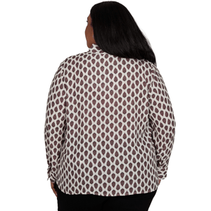Plus Size Emaline Country Code Tie Neck Medallion Blouse alternate view