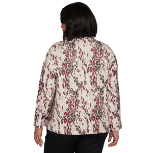 Plus Size Emaline Country Code Mock Neck Leopard Blouse alternate view