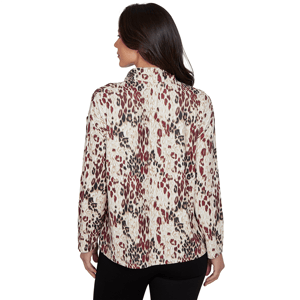 Petite Emaline Country Code Mock Neck Leopard Blouse alternate view
