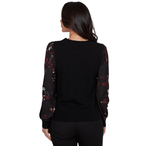 Petite Emaline Country Code Long Floral Sleeve Sweater alternate view