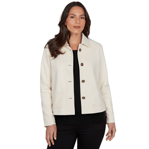 Womens Emaline Feminine Mystique Solid Faux Suede Jacket