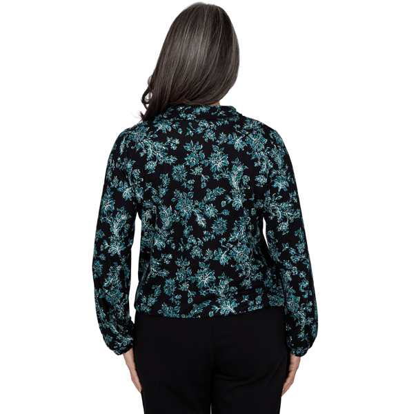 Womens Emaline Feminine Mystique Tie Neck Floral Blouse alternate view