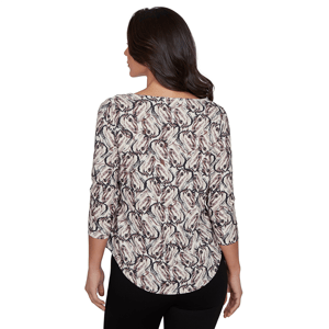 Womens Emaline Key Items 3/4 Sleeve Boat Neck Stallion Blouse alternate view
