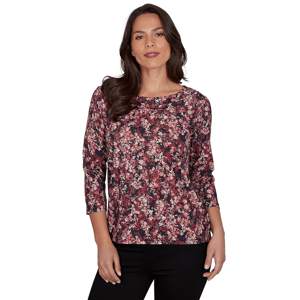 Womens Emaline Key Items 3/4 Sleeve Cowl Neck Floral Blouse