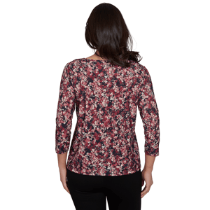 Womens Emaline Key Items 3/4 Sleeve Cowl Neck Floral Blouse alternate view