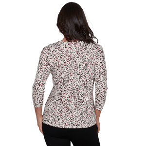 Womens Emaline Key Items 3/4 Sleeve V Neck Abstract Blouse alternate view