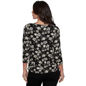 Womens Emaline Key Items 3/4 Sleeve V Neck Pumpkin Tee alternate view