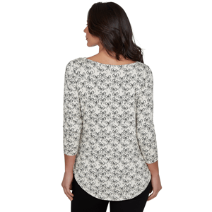 Womens Emaline Key Items 3/4 Sleeve Boat Neck Bow Tee alternate view