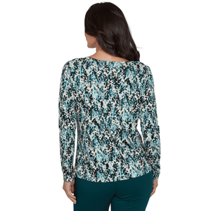 Womens Emaline Key Items Long Sleeve V Neck Abstract Tee alternate view