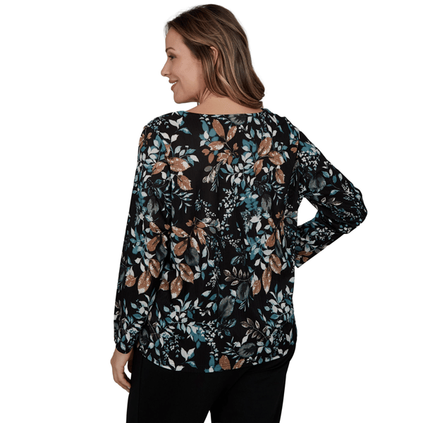 Plus Size Emaline Key Items Long Sleeve Cowl Neck Floral Blouse alternate view