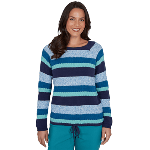 Womens Hearts of Palm Autumn Breeze Long Sleeve Tie Hem Sweater