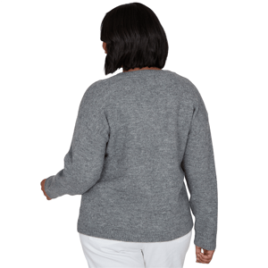 Plus Size Hearts of Palm Autumn Breeze V Neck Argyle Sweater alternate view