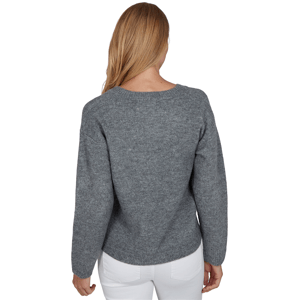 Petite Hearts of Palm Autumn Breeze V Neck Argyle Sweater alternate view