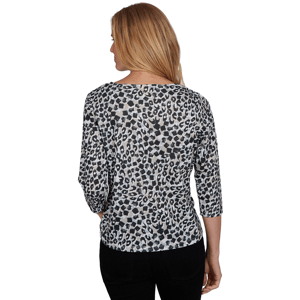 Petite Hearts of Palm Berry Fabulous Animal Square Ring Blouse alternate view