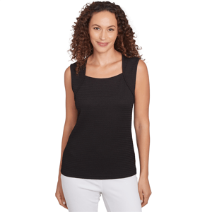 Womens Emaline Essentials Wavy Texture Square Neck Tank Top