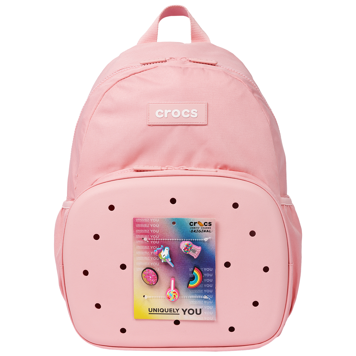 Crocs Back to School Backpack with Eva Front Pocket Customizable Jibbitz Backpack - Powder pink