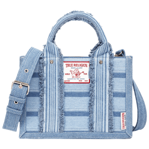True Religion Multi-Stripe Denim Modern Tote w/ Crossbody Strap