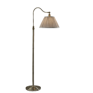 Adesso Shiloh Floor Lamp with Soft Pleated Oatmeal Linen Shade