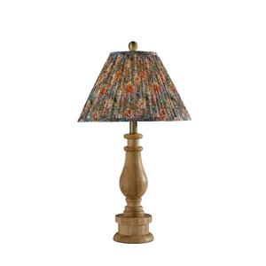 Adesso Faye Tall Table Lamp with Soft Pleated Floral Fabric Shade