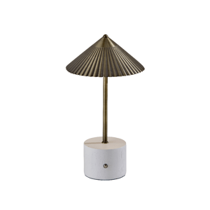 Adesso Mika Cordless LED Table Lamp with Antique Brass Shade