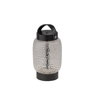 Adesso Cassius Cordless LED Table Lantern w/ Iron & Glass Shade