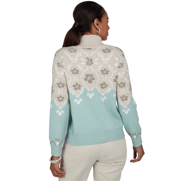 Womens Ruby Rd. Mythical Floral Fair Isle Turtleneck Sweater alternate view