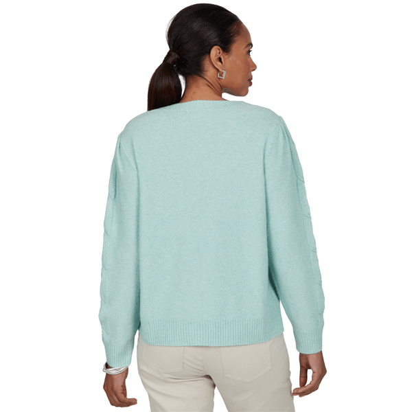 Womens Ruby Rd. Mythical Long Open Sleeve Cable Knit Sweater alternate view