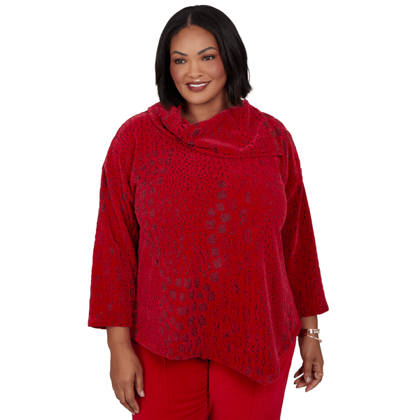 Plus Size Ruby Rd. Happy Holidays Mixed Animal Textured Sweater