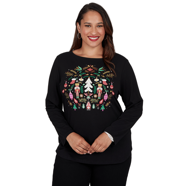 Plus Size Ruby Rd. Happy Holidays Nutcracker Scenic Tee