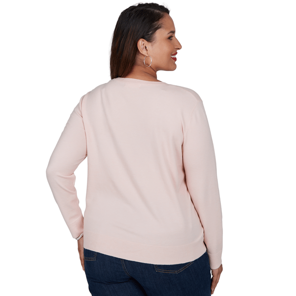 Plus Size Ruby Rd. Happy Holidays Santa Baby Christmas Sweater alternate view