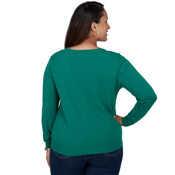 Plus Size Ruby Rd. Happy Holidays Mistletoe & Martinis Sweater alternate view