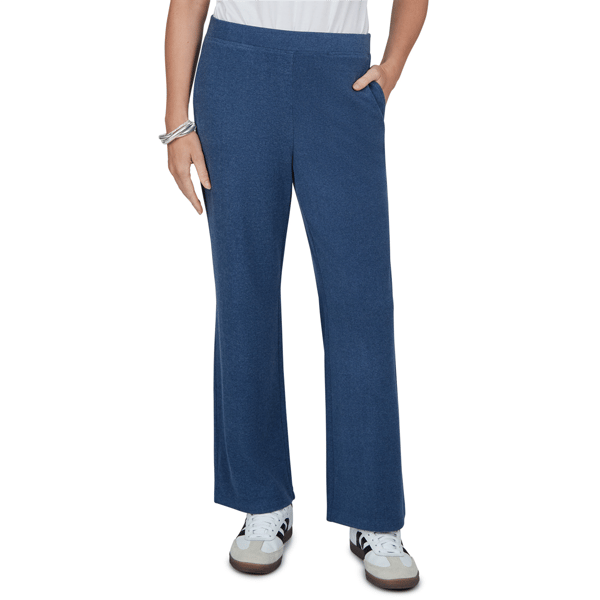 Petite Ruby Rd. Premium Luxe Rib Solid Pull On Casual Pants