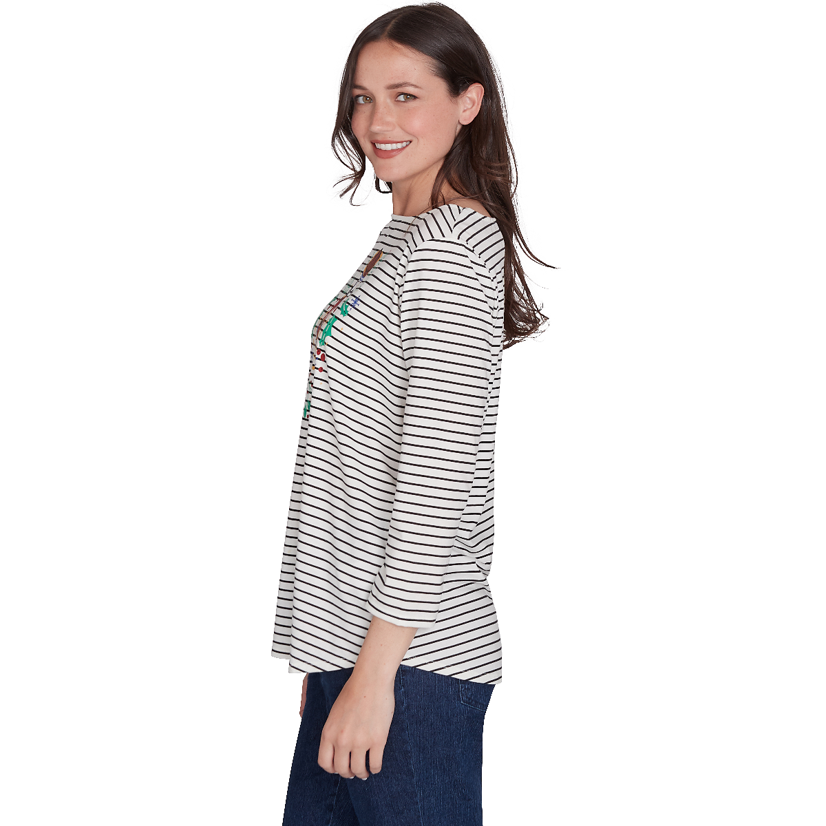 Petite Ruby Rd. Must Haves II Nutcracker Stripe Tee