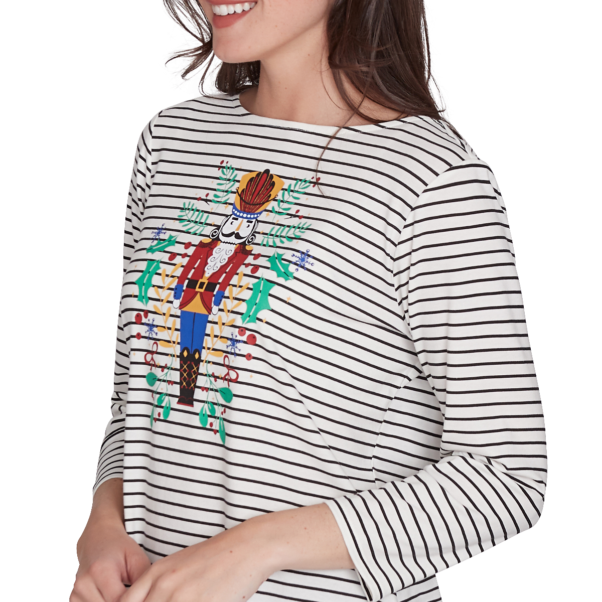 Petite Ruby Rd. Must Haves II Nutcracker Stripe Tee