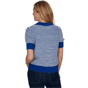 Womens Ruby Rd. Game of Luxe Short Sleeve Stripe Sweater alternate view