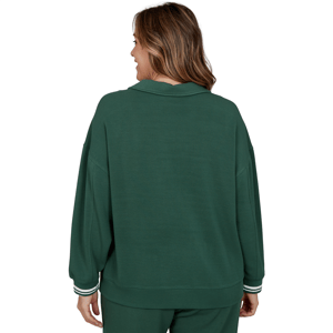 Plus Size Ruby Rd. Game of Luxe Stripe Trim Sweatshirt alternate view