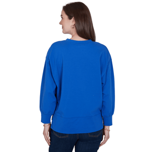 Petite Ruby Rd. Game of Luxe Game Day Graphic Terry Sweatshirt alternate view