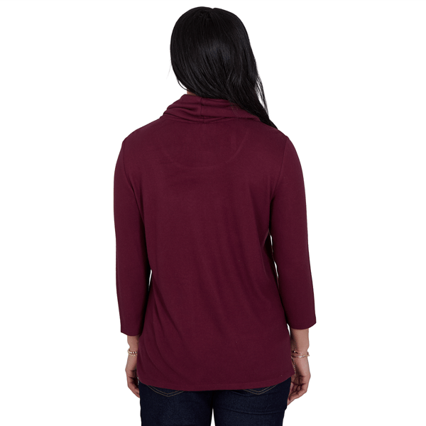 Womens Ruby Rd. English Countryside Cowl Neck Faux Suede Sweater alternate view